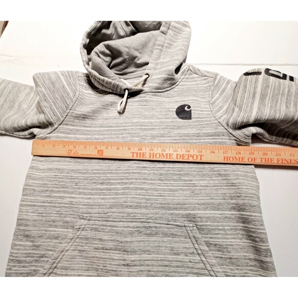 Carhartt Women's Gray Logo Hoodie Sweatshirt Relaxed Fit Size XS - Picture 5 of 9